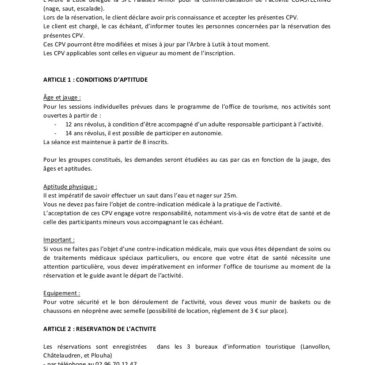 Conditions Particulières de Vente-Coasteering